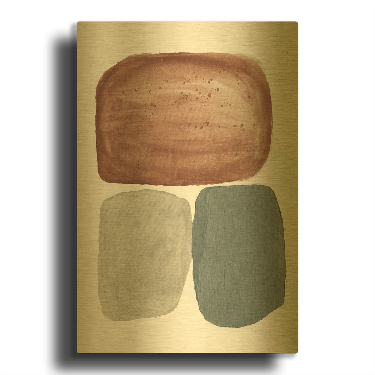 'Dark Graystone' By Piper Rhue Gold Metal Wall Art