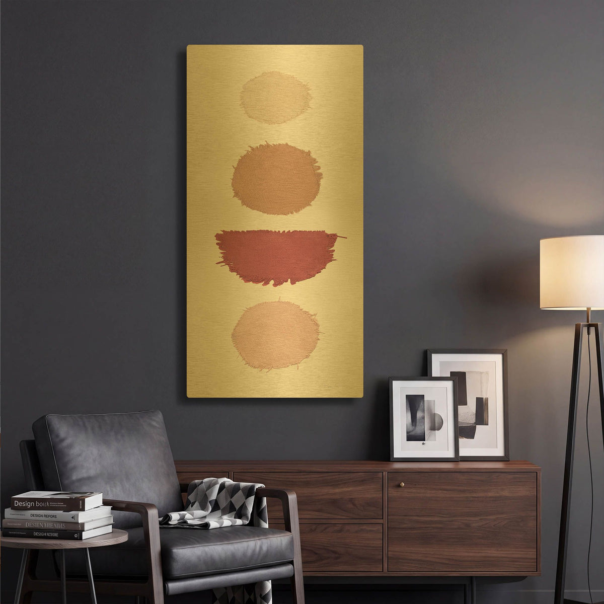 'Mesa Designs 2' By Piper Rhue Gold Metal Wall Art