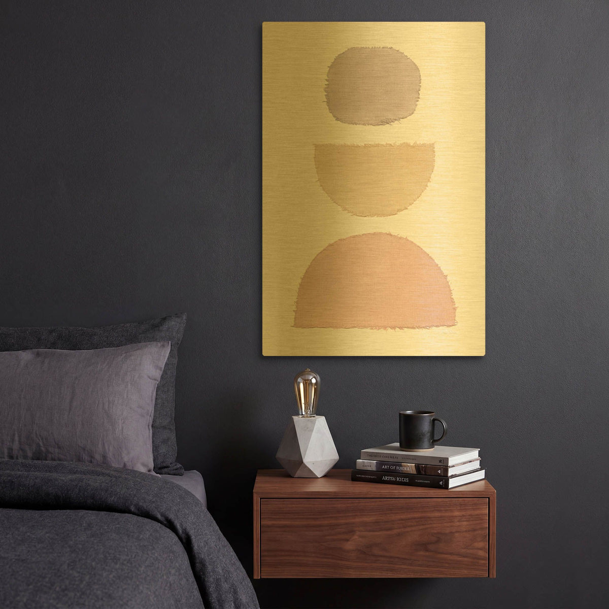 'Mesa Designs 3' By Piper Rhue Gold Metal Wall Art