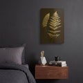 'Nature by the Lake Ferns 5 Black' By Piper Rhue Gold Metal Wall Art