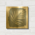 'Nature by the Lake Frond 2 Sq Natural' By Piper Rhue Gold Metal Wall Art