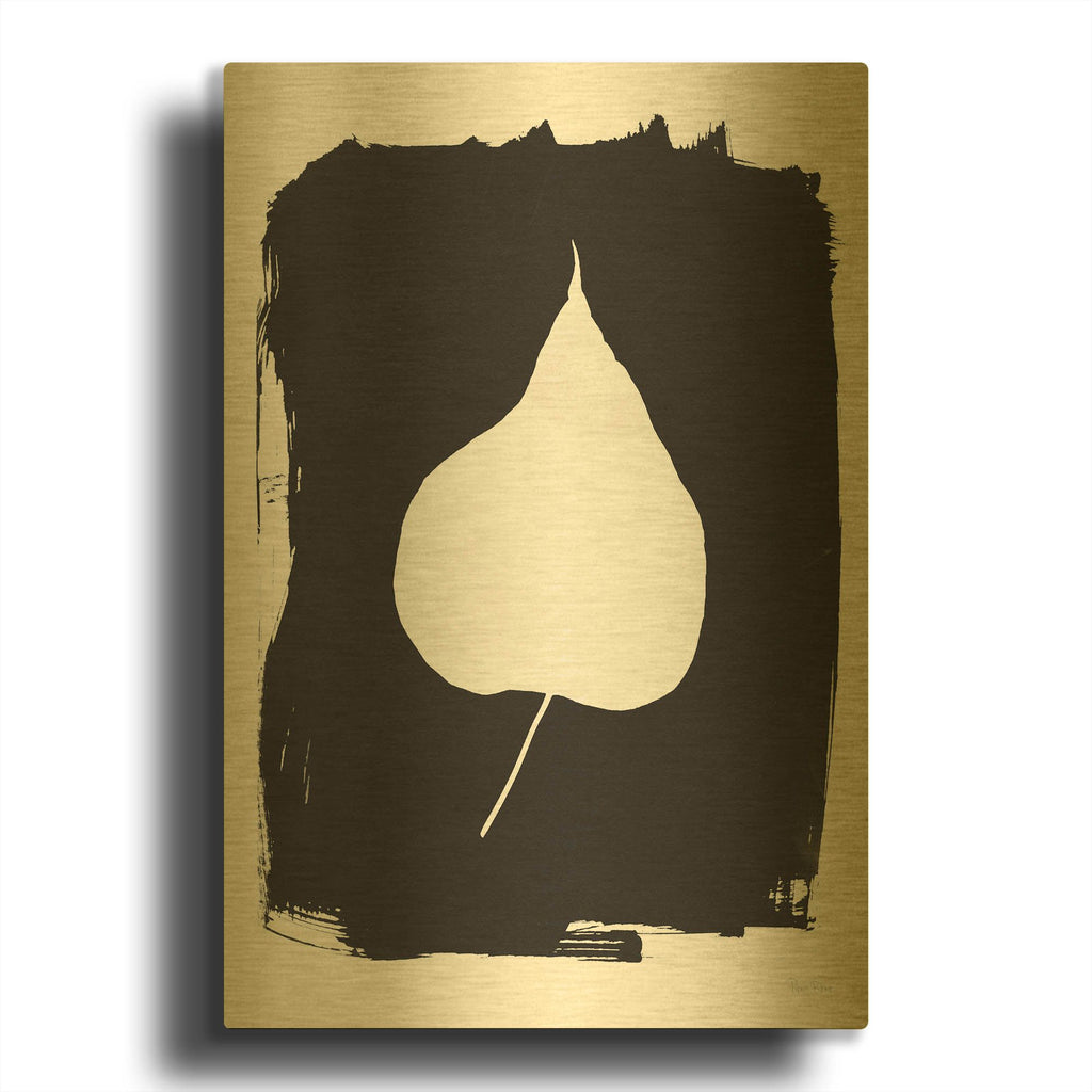 'Nature by the Lake Leaves 3 Black' By Piper Rhue Gold Metal Wall Art
