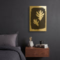 'Nature by the Lake Leaves 4 Black' By Piper Rhue Gold Metal Wall Art