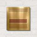 'Painted Weaving 1 Mesa on White Sq' By Piper Rhue Gold Metal Wall Art