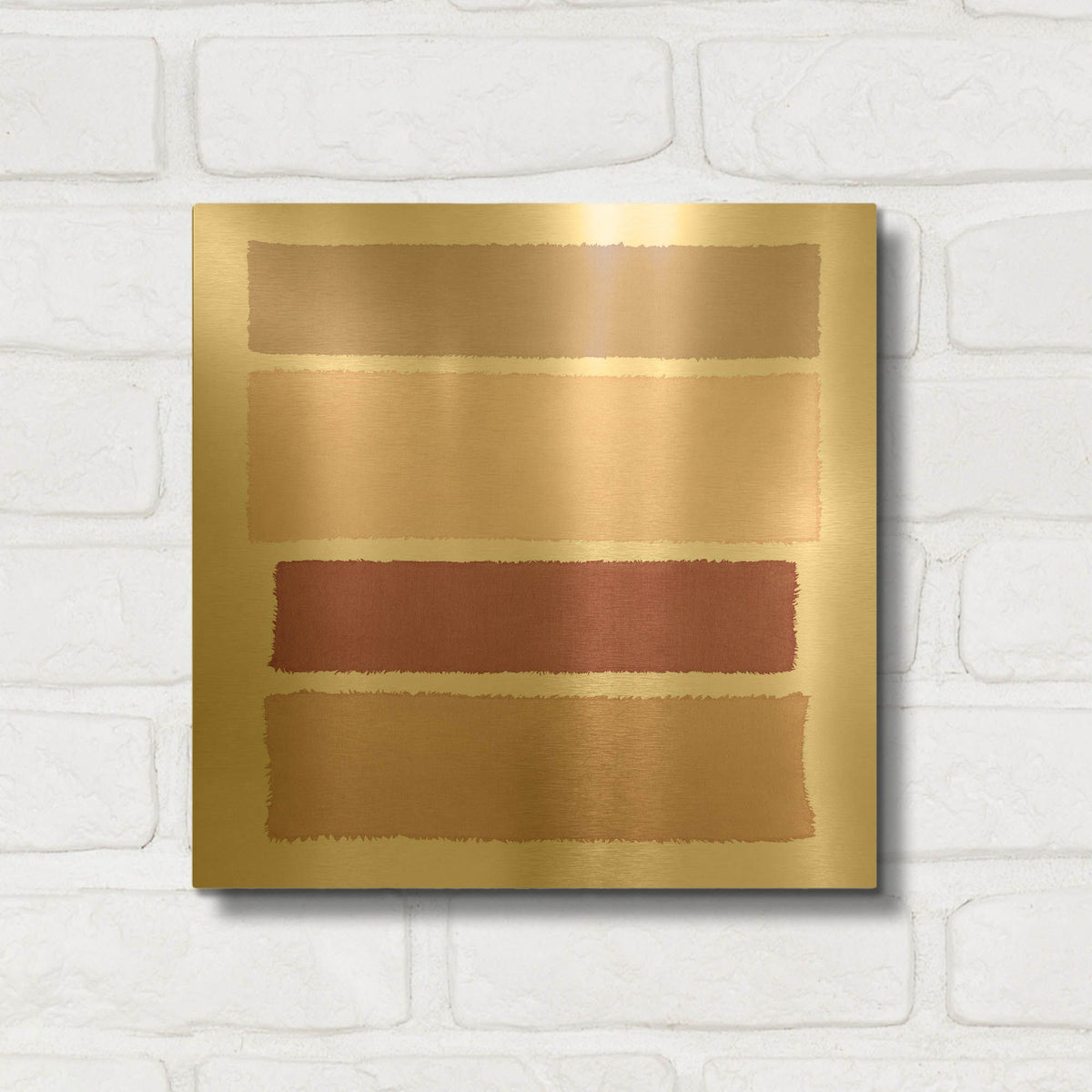 'Painted Weaving 1 Mesa on White Sq' By Piper Rhue Gold Metal Wall Art