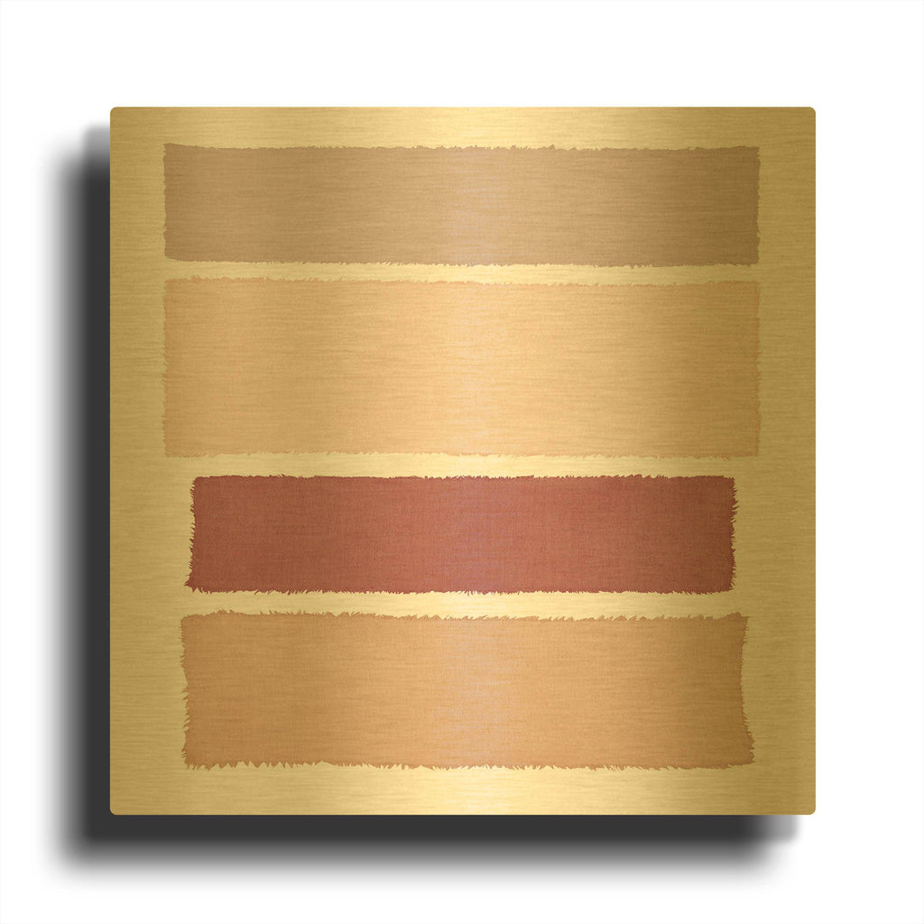 'Painted Weaving 1 Mesa on White Sq' By Piper Rhue Gold Metal Wall Art