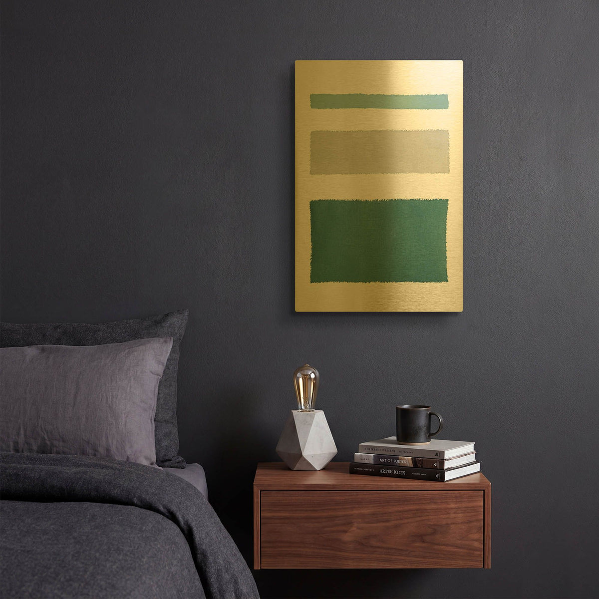 'Painted Weaving 4 Blue Green' By Piper Rhue Gold Metal Wall Art