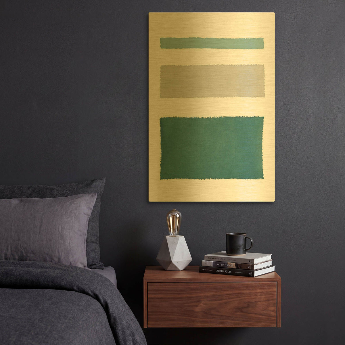 'Painted Weaving 4 Blue Green' By Piper Rhue Gold Metal Wall Art