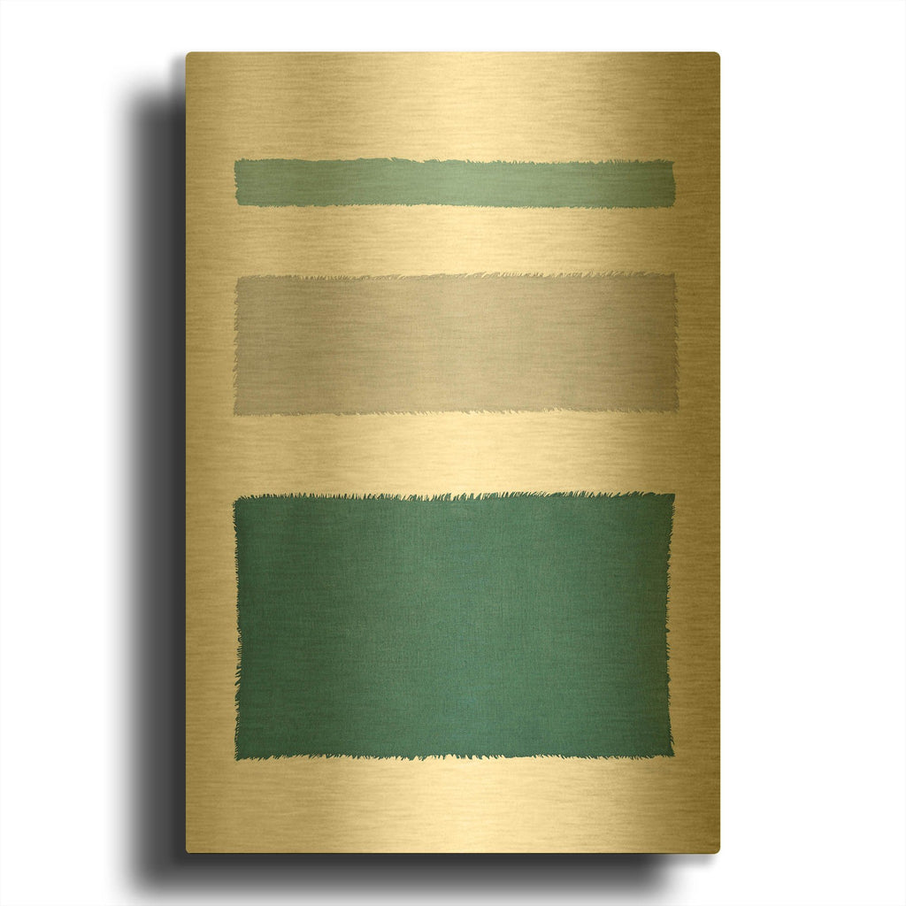 'Painted Weaving 4 Blue Green' By Piper Rhue Gold Metal Wall Art