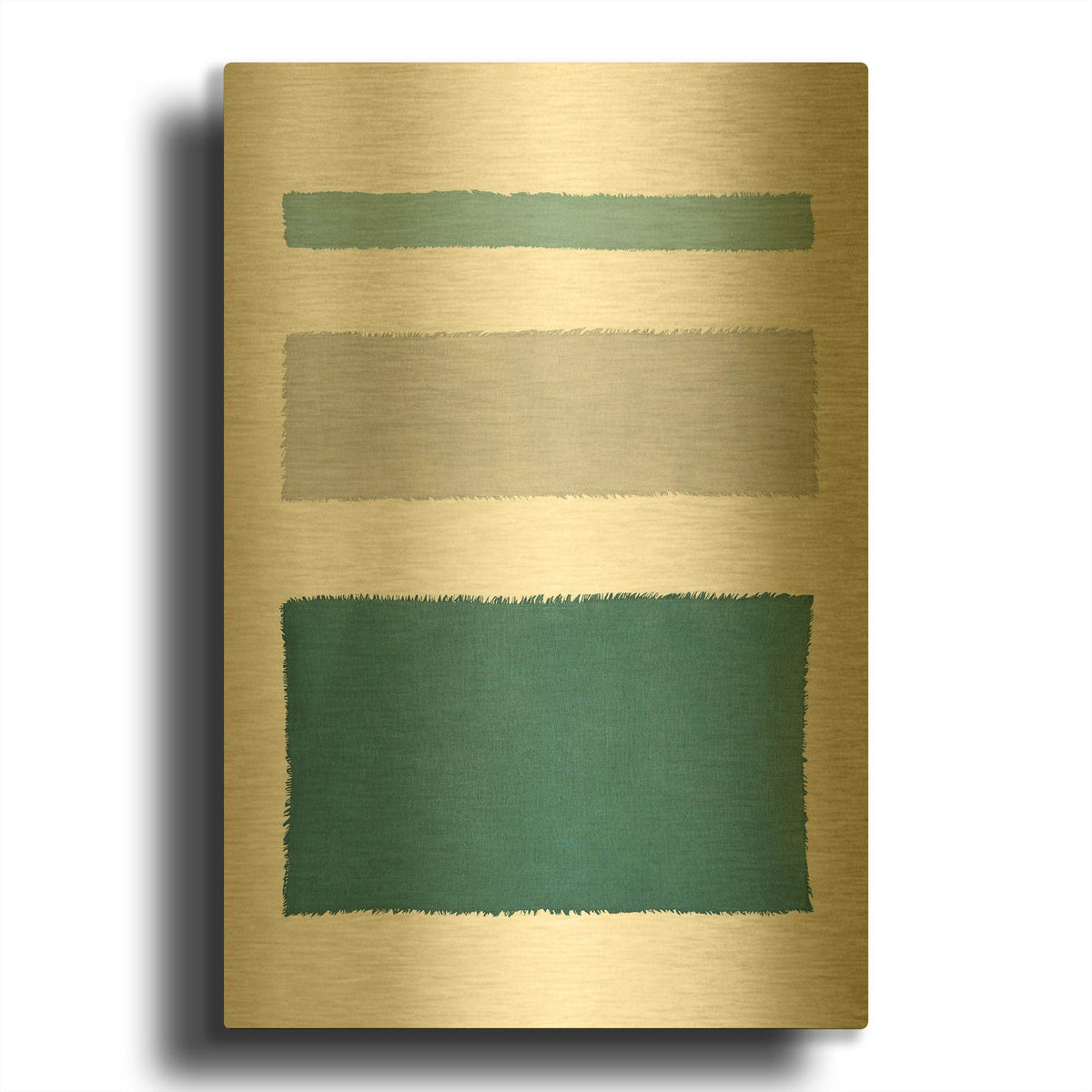 'Painted Weaving 4 Blue Green' By Piper Rhue Gold Metal Wall Art
