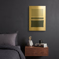 'Painted Weaving 5 Dark' By Piper Rhue Gold Metal Wall Art