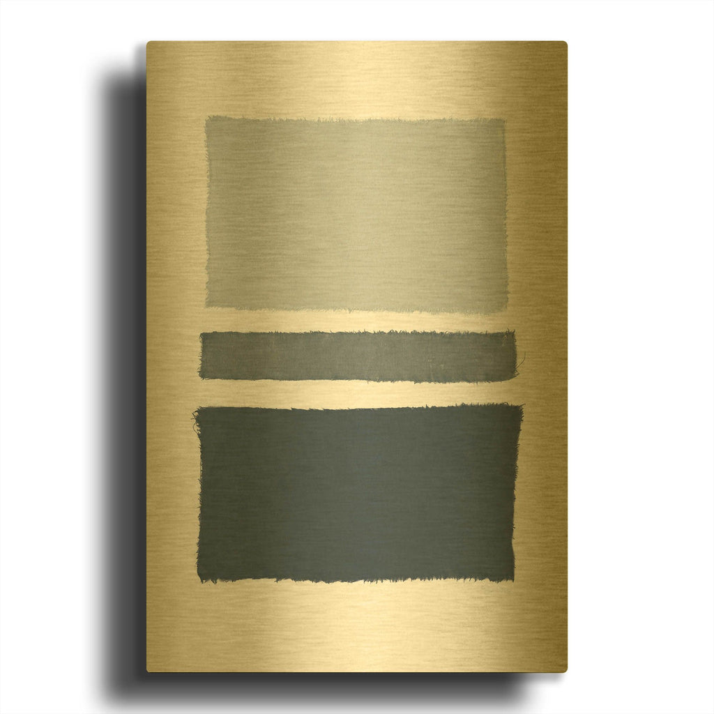 'Painted Weaving 5 Dark' By Piper Rhue Gold Metal Wall Art