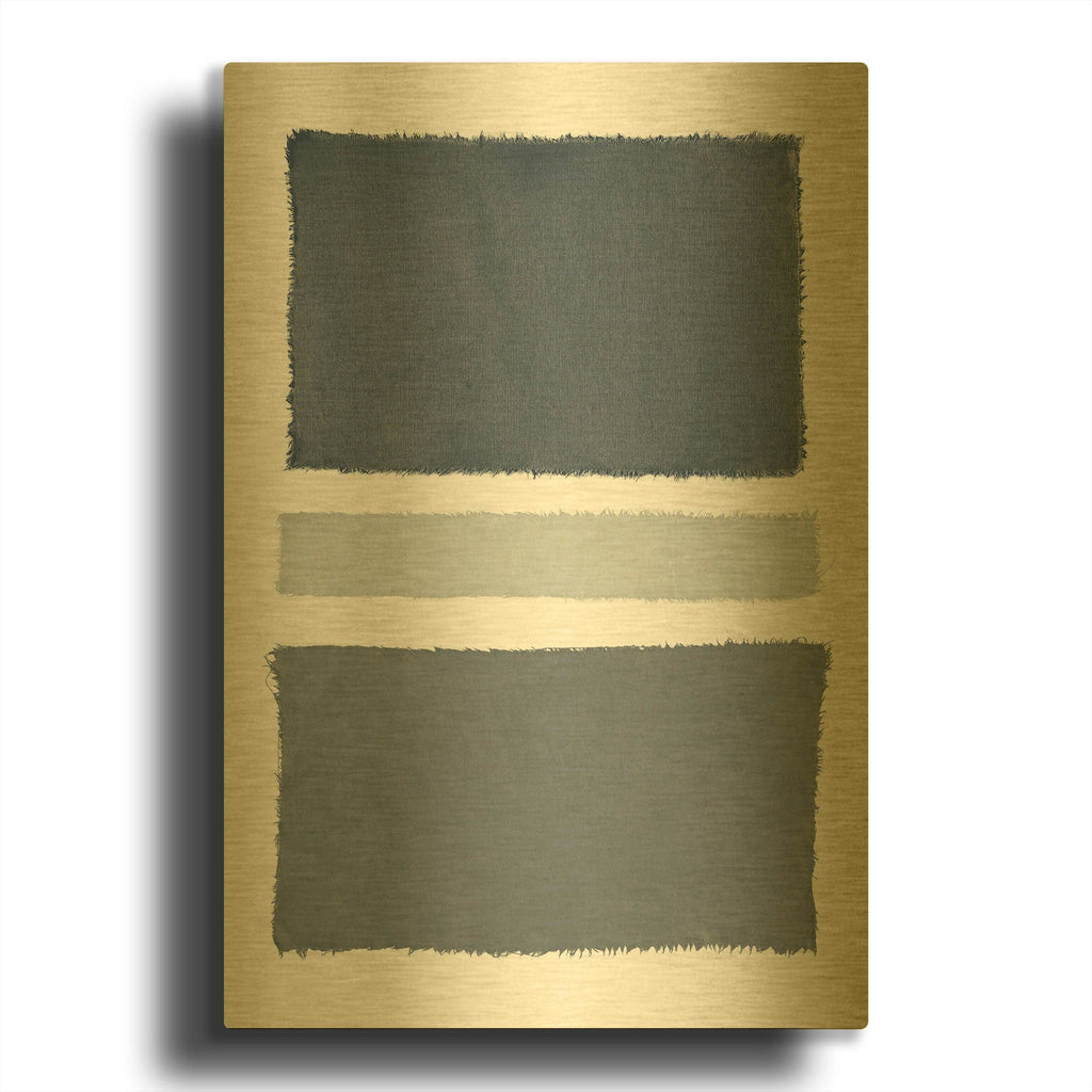'Painted Weaving 5 Gray' By Piper Rhue Gold Metal Wall Art