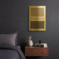 'Painted Weaving 5A Neutral' By Piper Rhue Gold Metal Wall Art