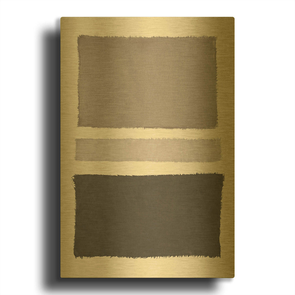 'Painted Weaving 5A Neutral' By Piper Rhue Gold Metal Wall Art