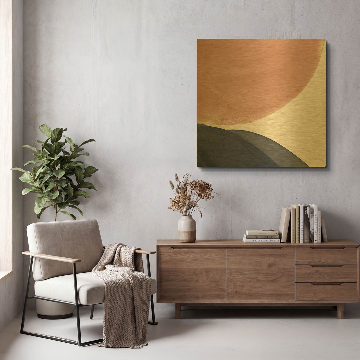 'Pools of Navy Pink 2' By Piper Rhue Gold Metal Wall Art