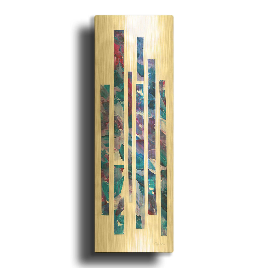 'Ribbons of Jewels 1' By Piper Rhue Gold Metal Wall Art