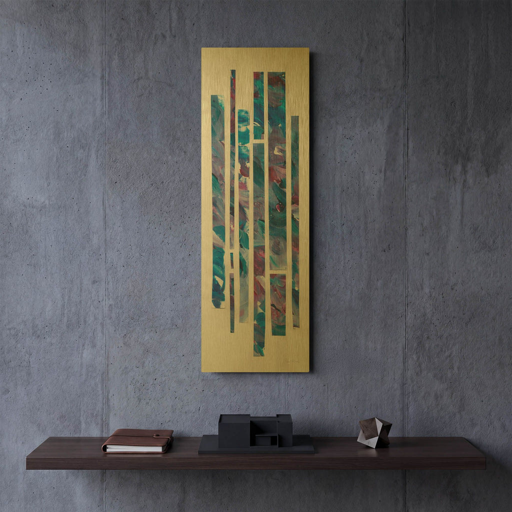 'Ribbons of Jewels 2' By Piper Rhue Gold Metal Wall Art