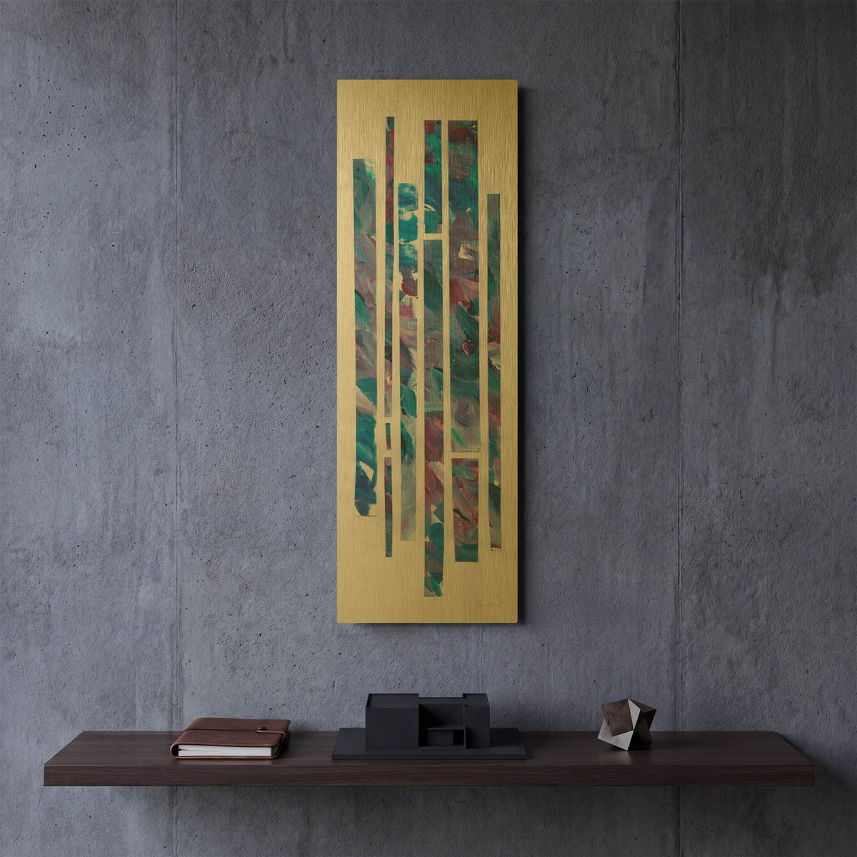 'Ribbons of Jewels 2' By Piper Rhue Gold Metal Wall Art