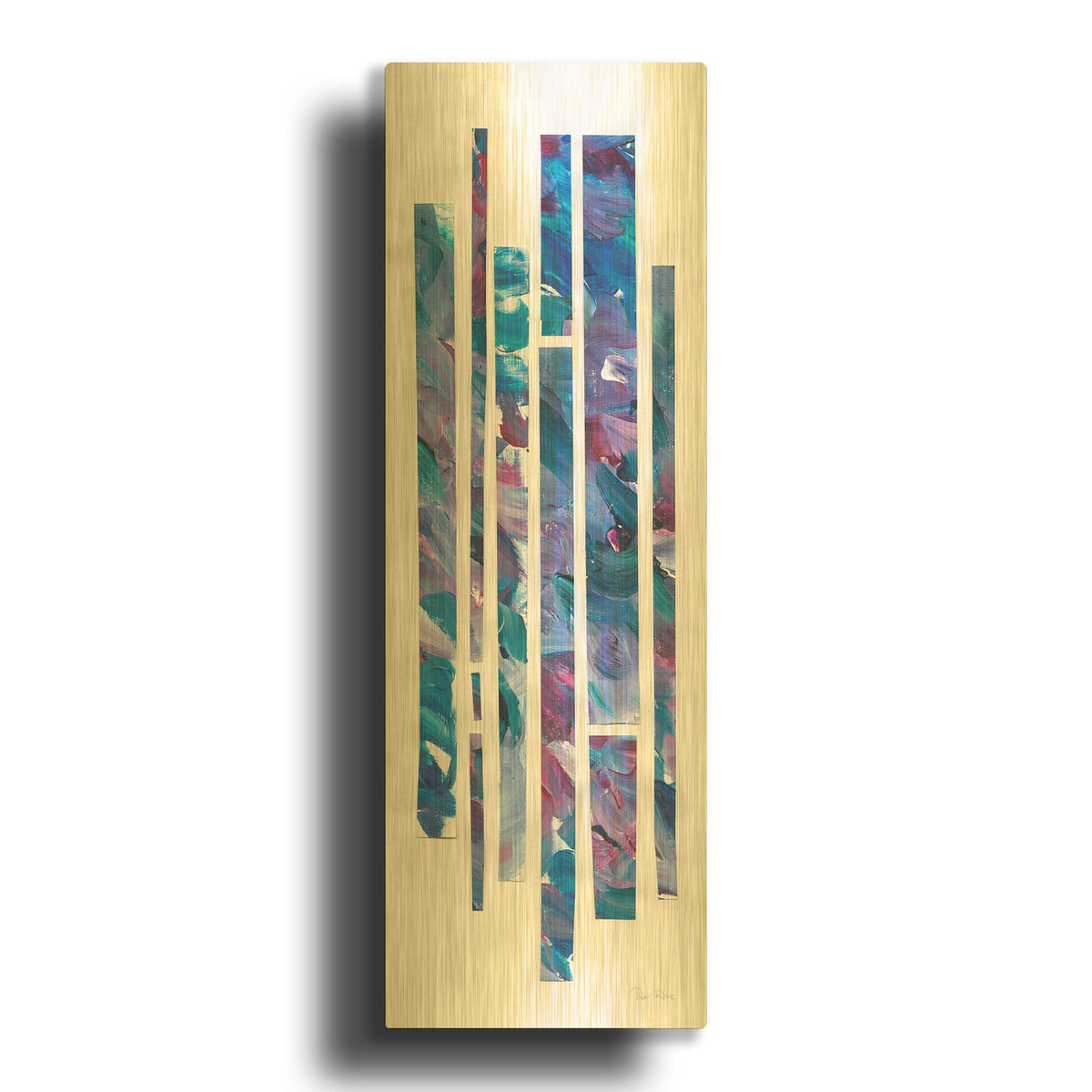 'Ribbons of Jewels 2' By Piper Rhue Gold Metal Wall Art