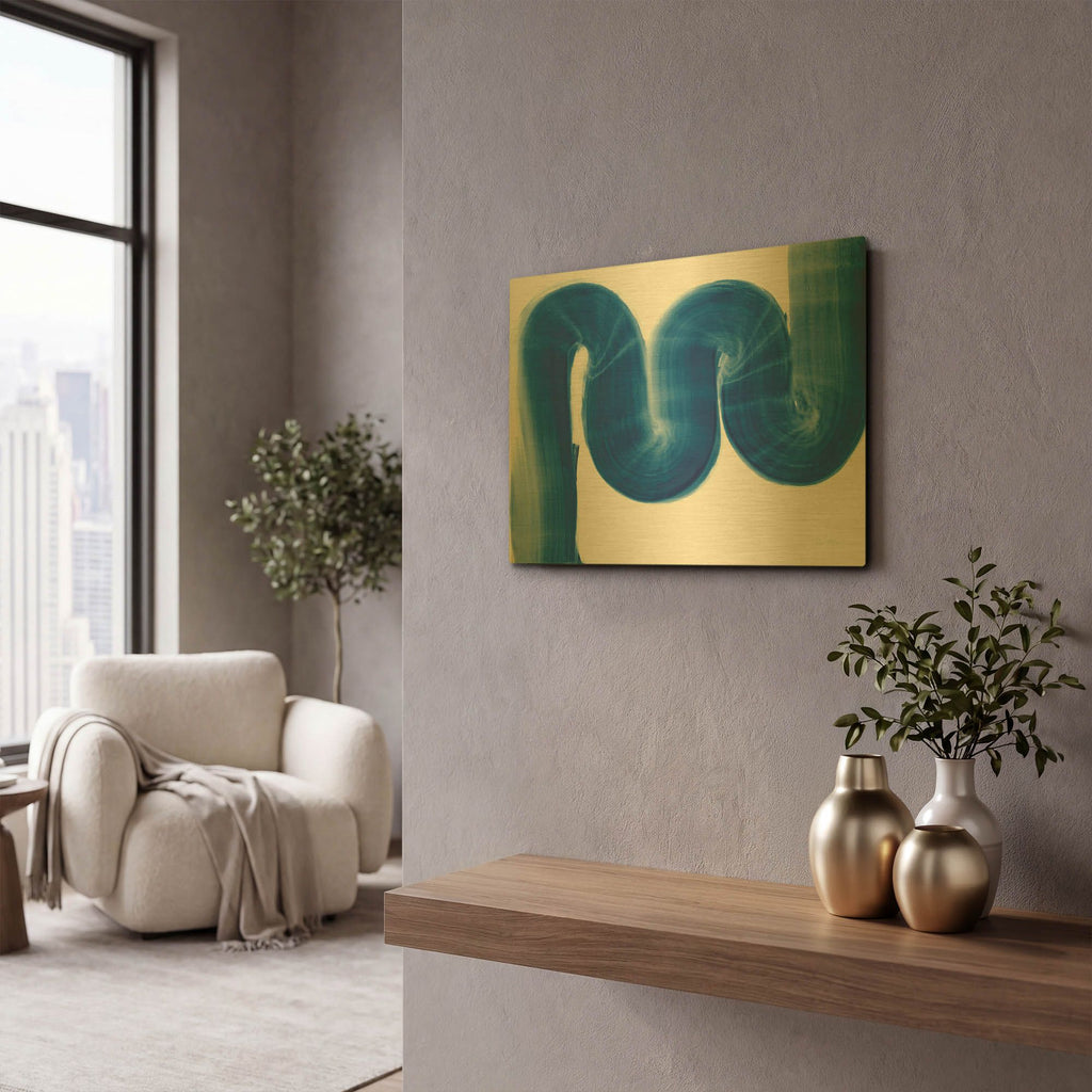 'S Curve' By Piper Rhue Gold Metal Wall Art