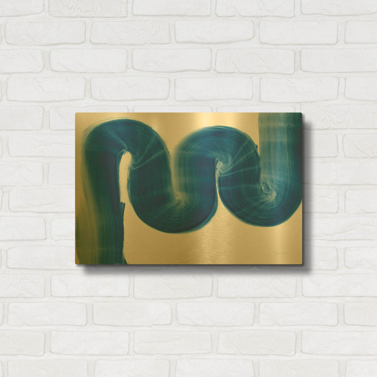 'S Curve' By Piper Rhue Gold Metal Wall Art