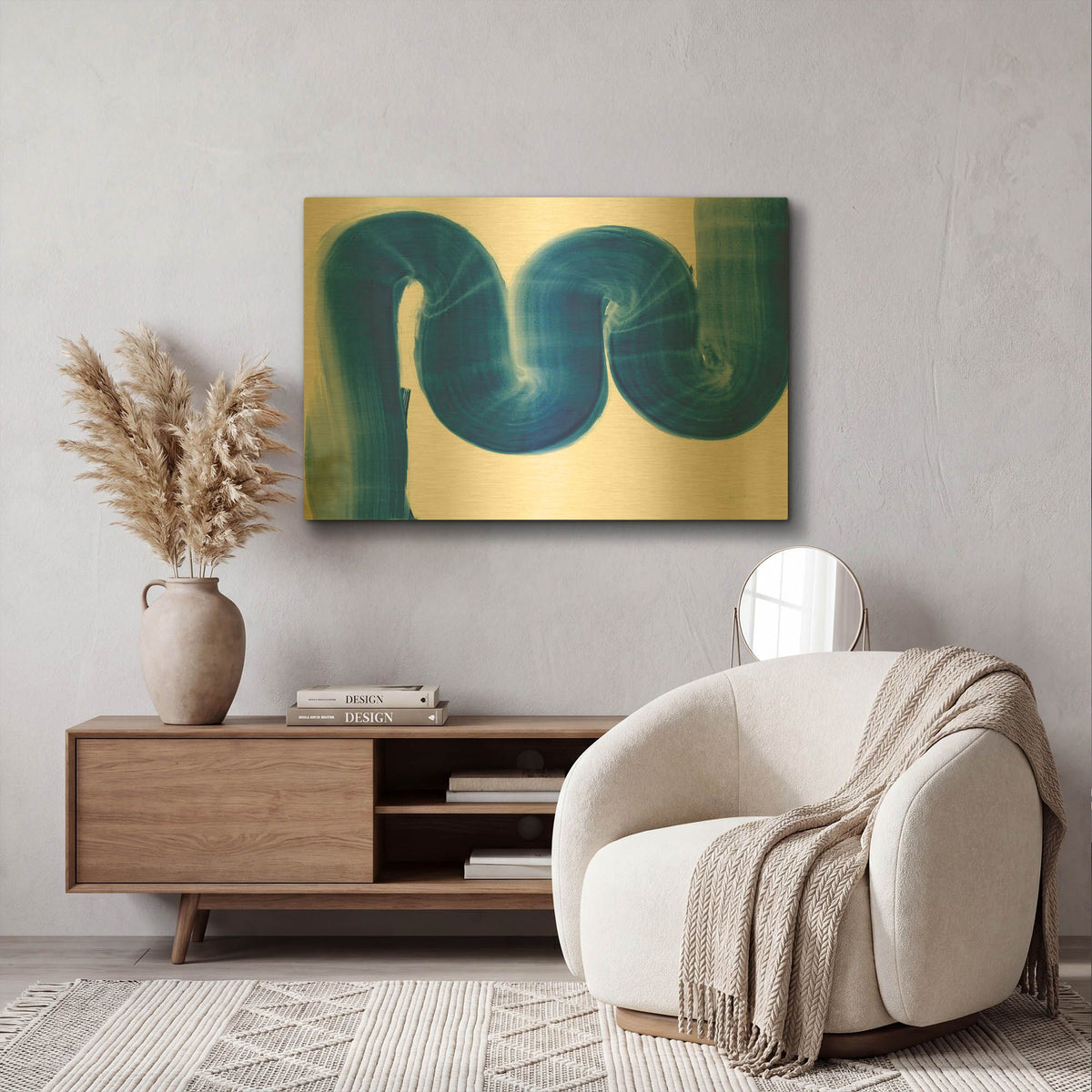 'S Curve' By Piper Rhue Gold Metal Wall Art