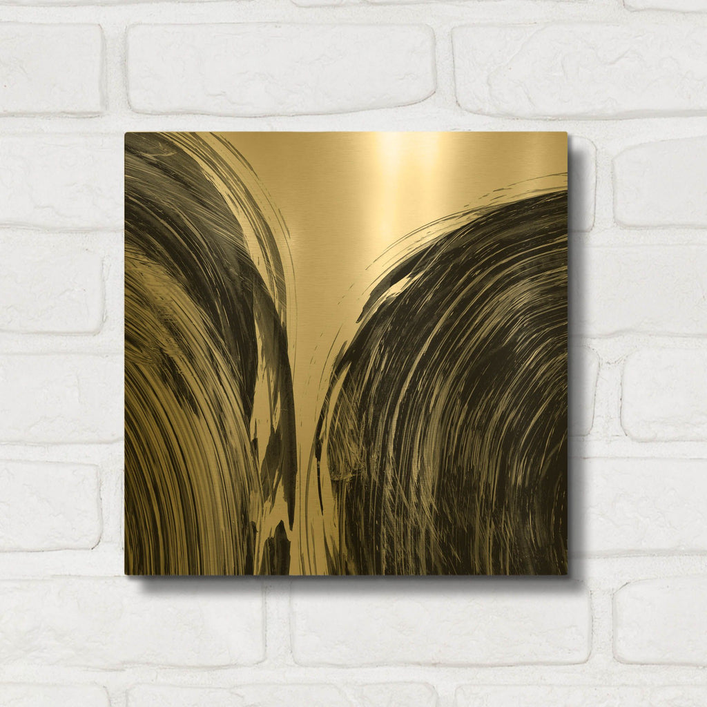 'Swirl 1 BW' By Piper Rhue Gold Metal Wall Art