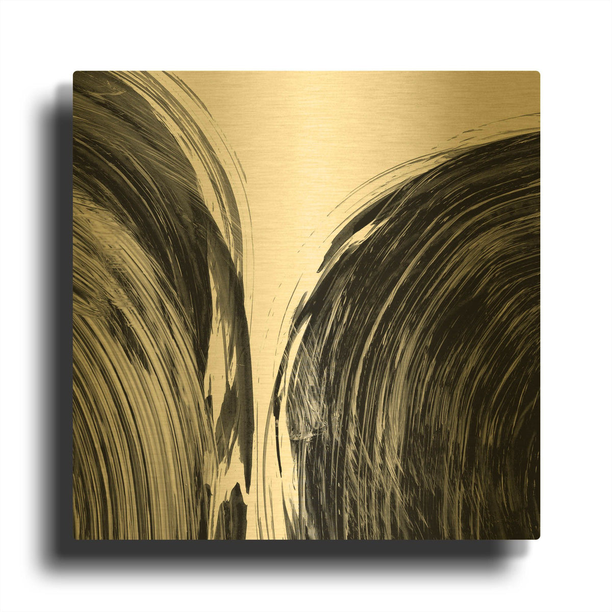 'Swirl 1 BW' By Piper Rhue Gold Metal Wall Art