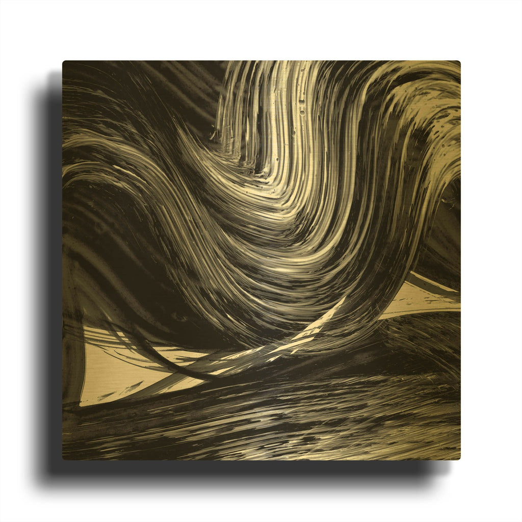 'Swirl 3 BW' By Piper Rhue Gold Metal Wall Art