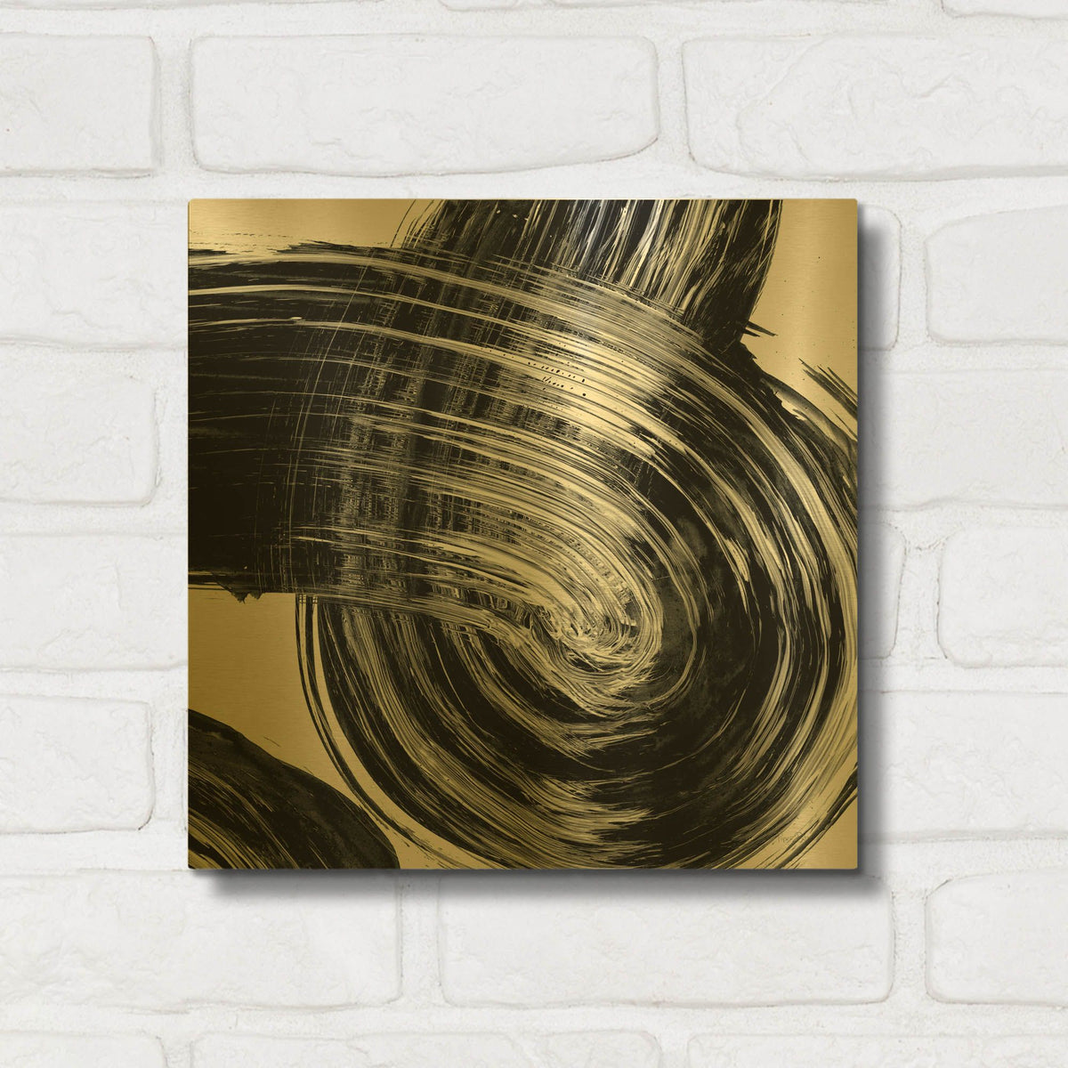 'Swirl 4 BW' By Piper Rhue Gold Metal Wall Art