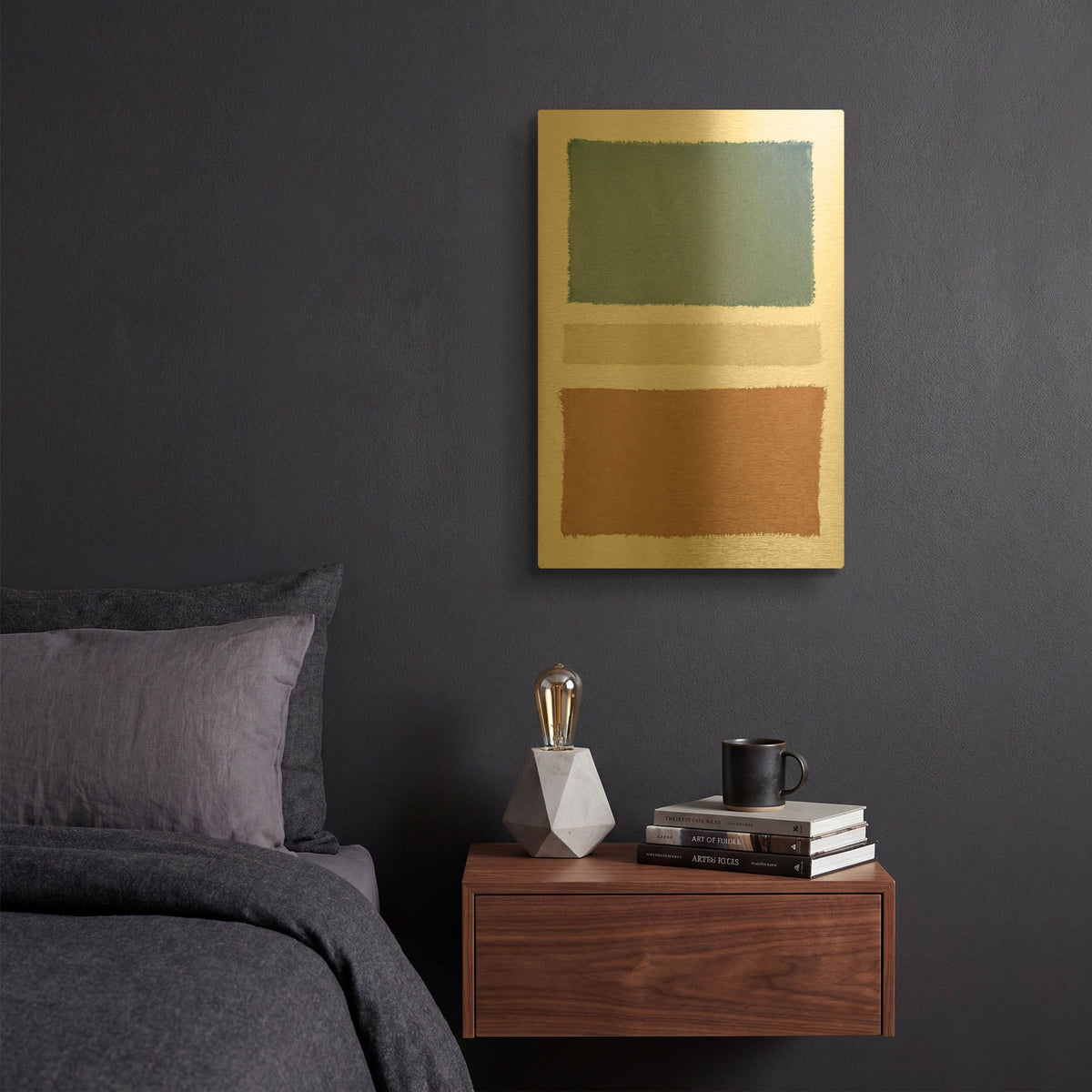 'Warm Painted Weaving 5' By Piper Rhue Gold Metal Wall Art