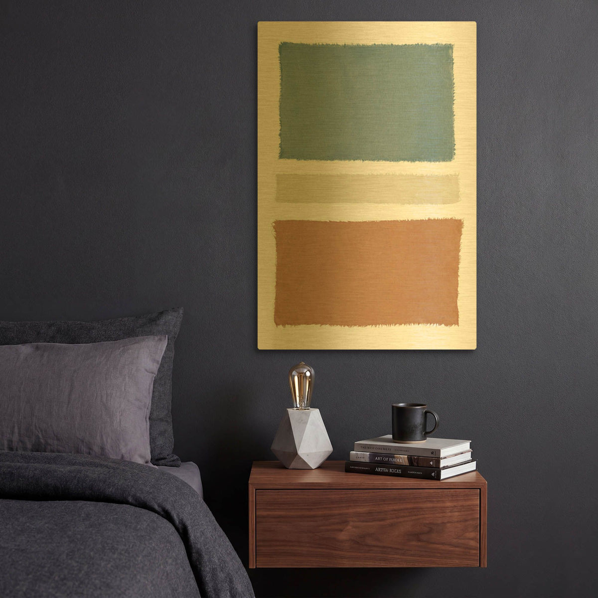 'Warm Painted Weaving 5' By Piper Rhue Gold Metal Wall Art