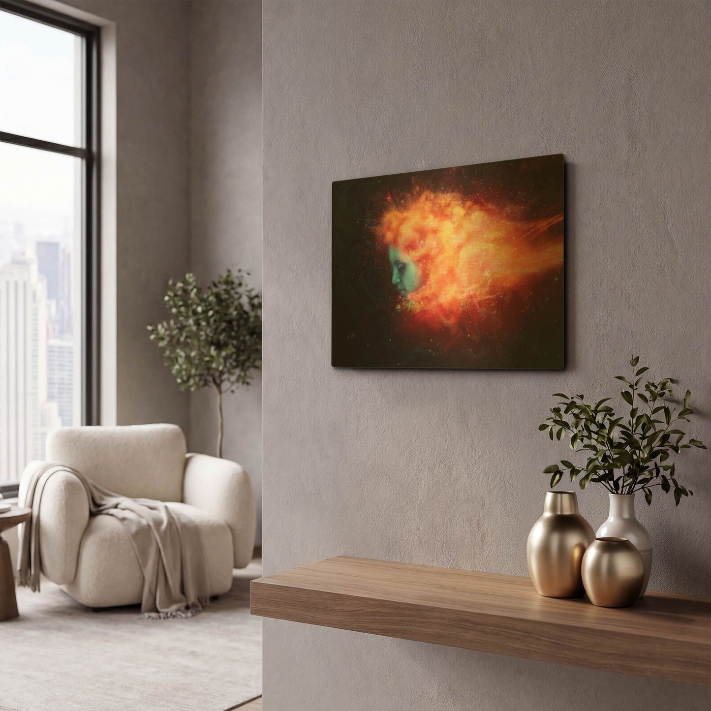 'Trance' By Mario Sanchez Nevado Gold Metal Wall Art