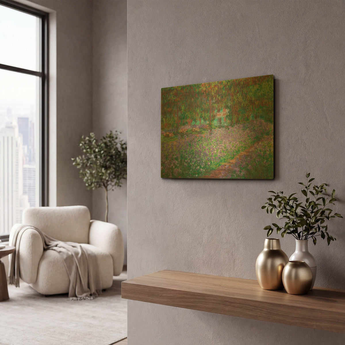 'The Artist' By Claude Monet Gold Metal Wall Art