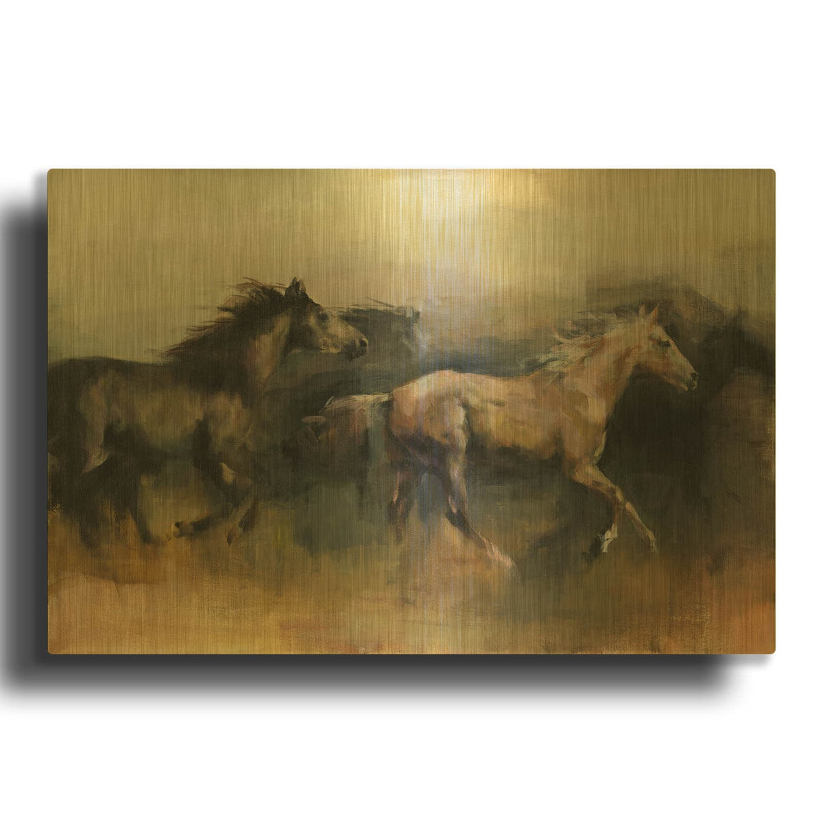 'Roaming The West' By Marilyn Borglum Gold Metal Wall Art