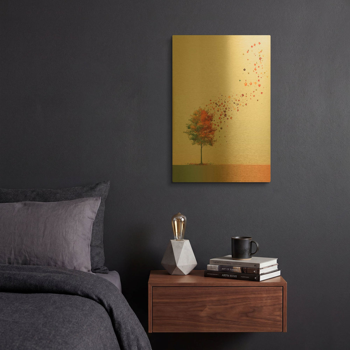 'A Leaf's Journey' By r3darch0n Gold Metal Wall Art