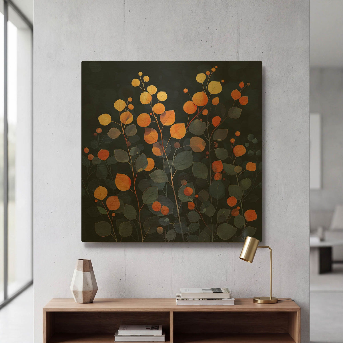 'Autumn Dreams of Night' By r3darch0n Gold Metal Wall Art
