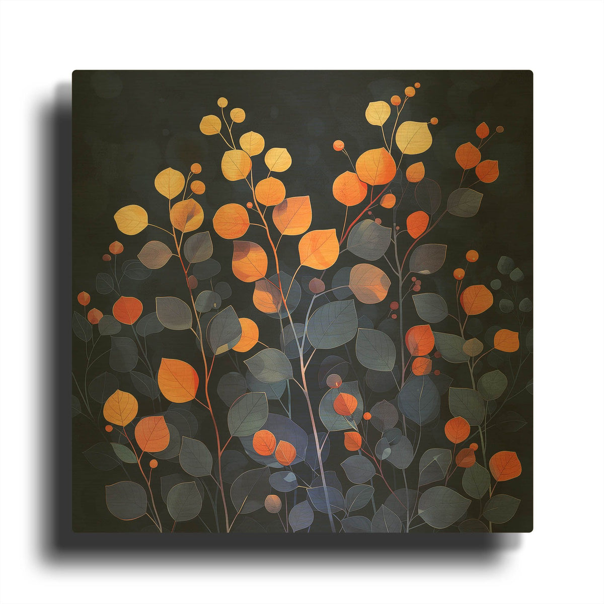 'Autumn Dreams of Night' By r3darch0n Gold Metal Wall Art