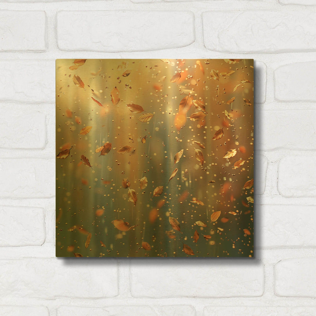 'Autumn Shower' By r3darch0n Gold Metal Wall Art