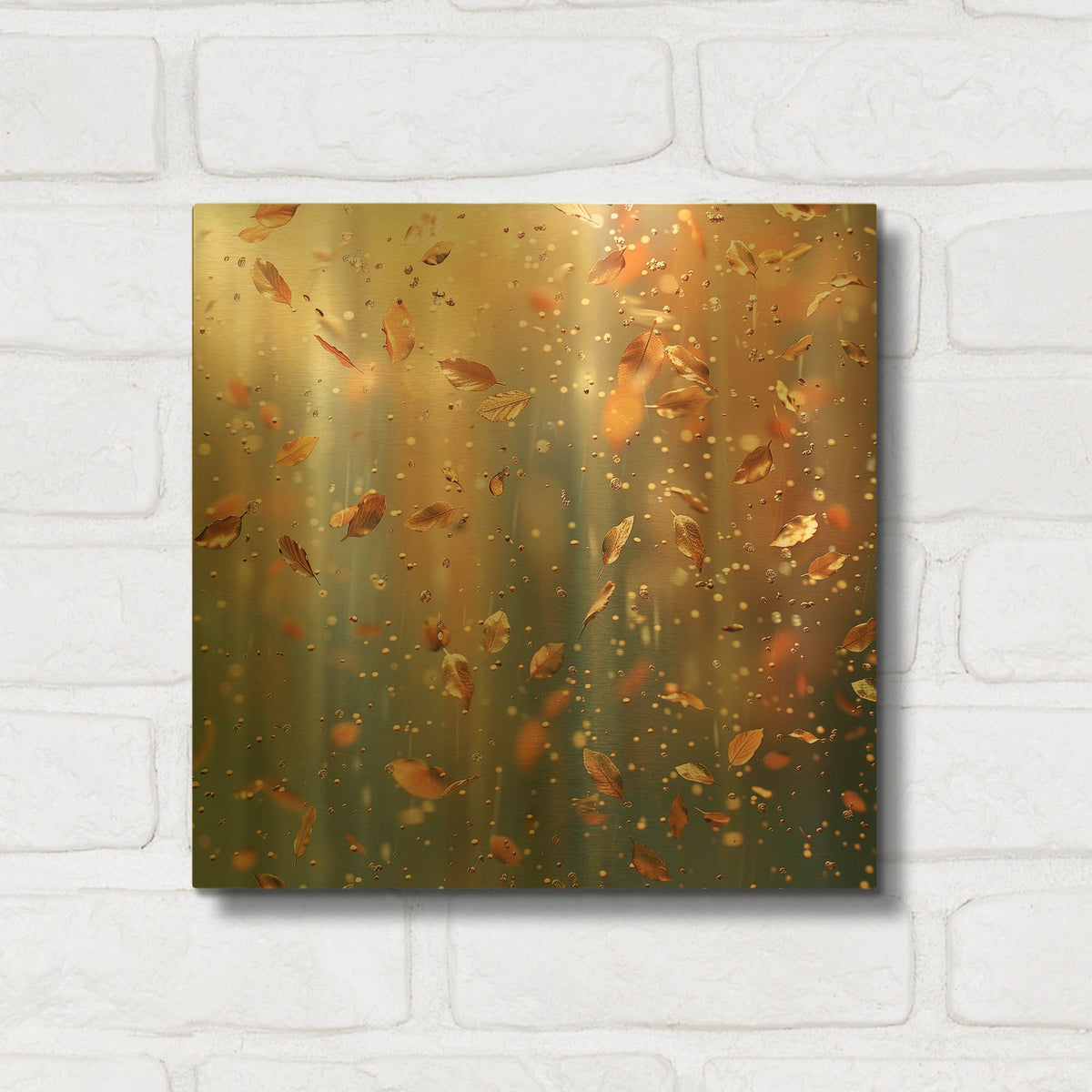 'Autumn Shower' By r3darch0n Gold Metal Wall Art