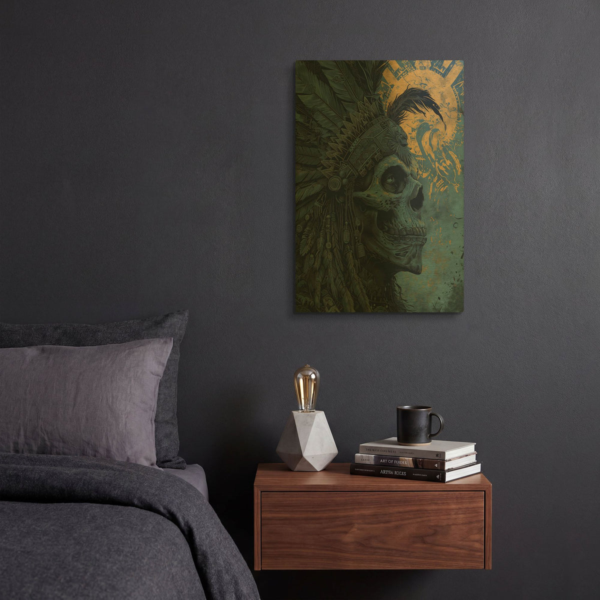 'Aztec King' By r3darch0n Gold Metal Wall Art
