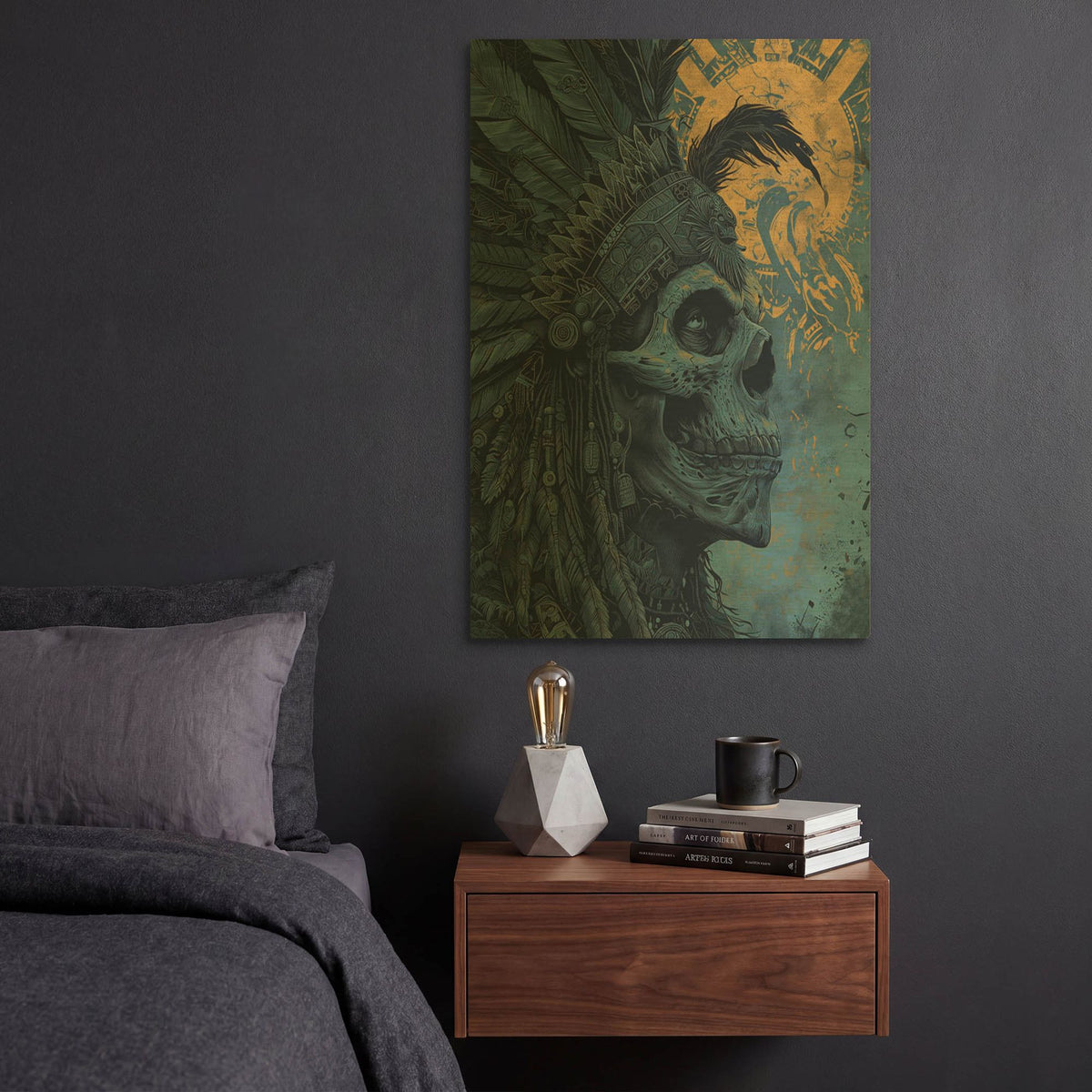 'Aztec King' By r3darch0n Gold Metal Wall Art