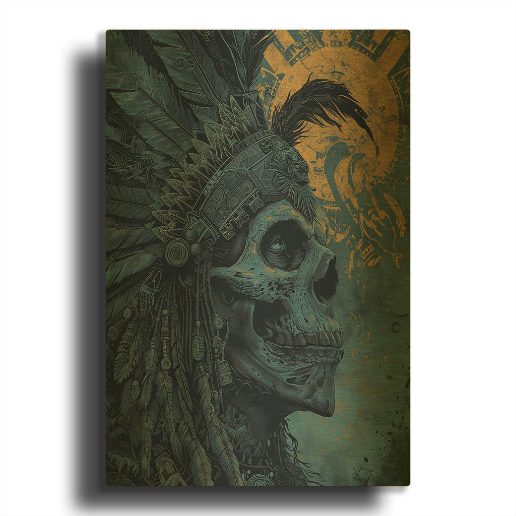 'Aztec King' By r3darch0n Gold Metal Wall Art