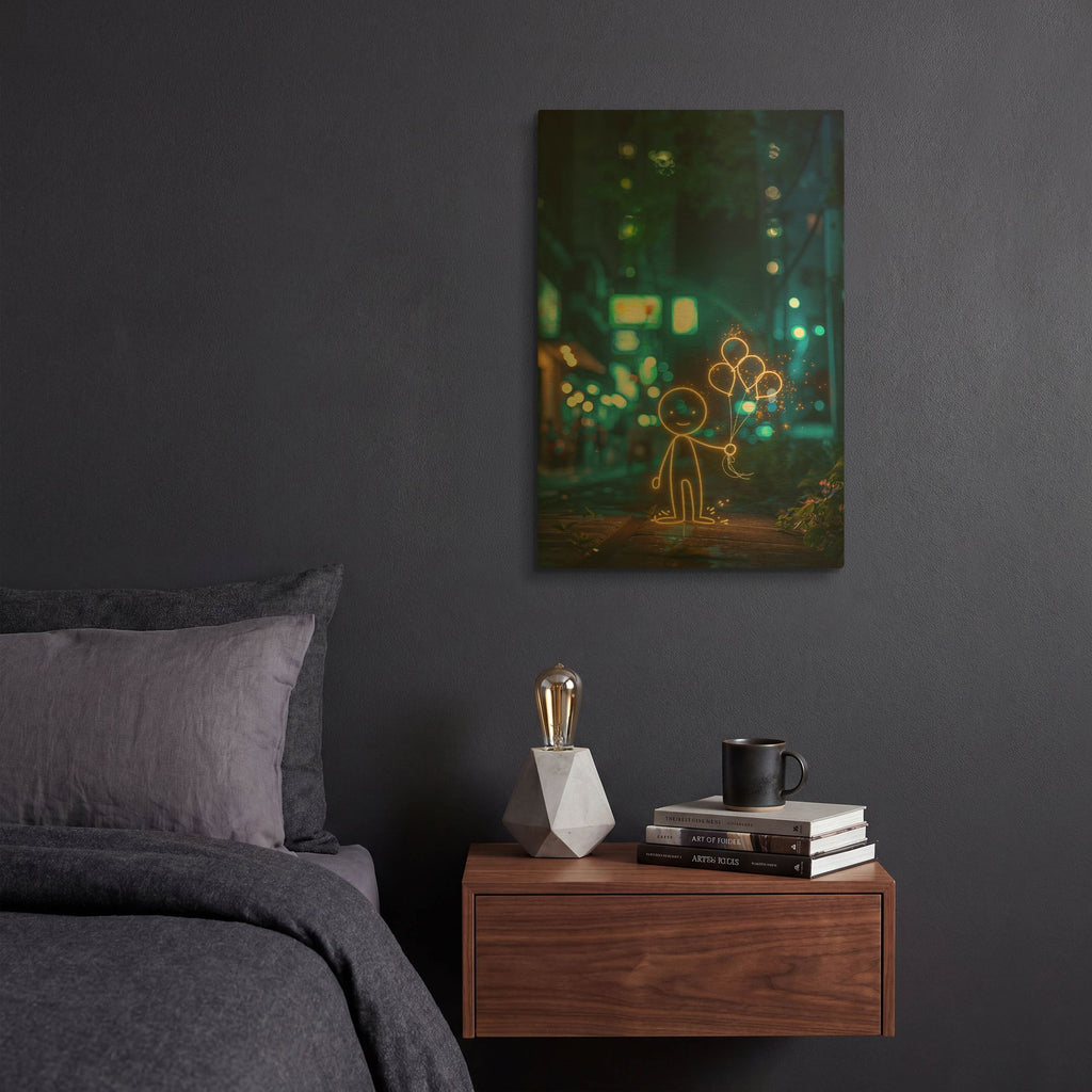 'Balloons in the City' By r3darch0n Gold Metal Wall Art