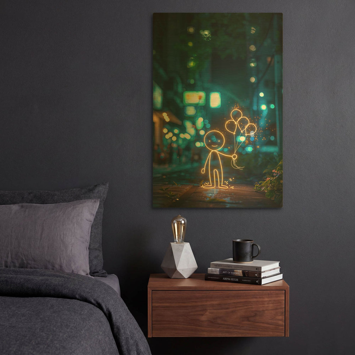 'Balloons in the City' By r3darch0n Gold Metal Wall Art