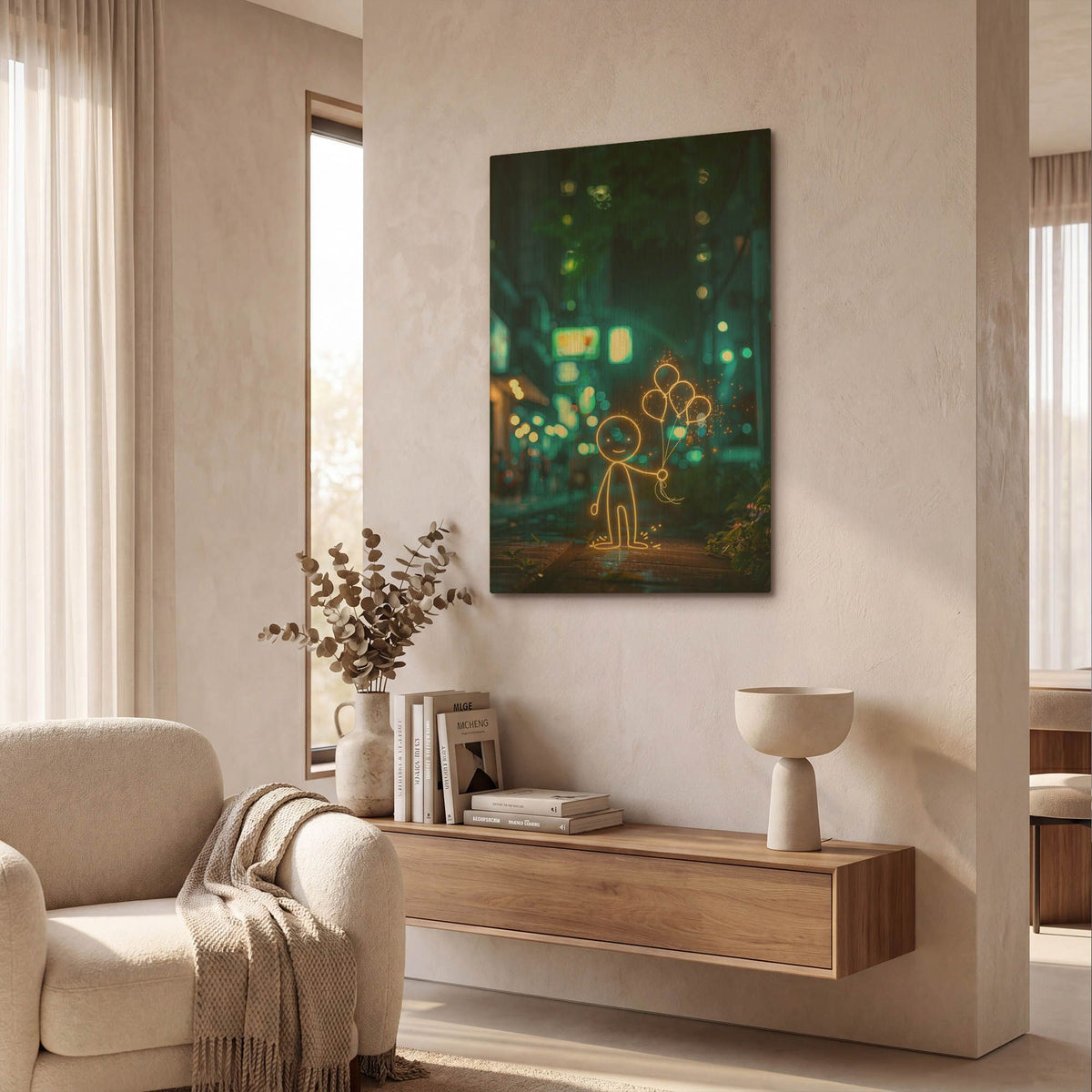 'Balloons in the City' By r3darch0n Gold Metal Wall Art