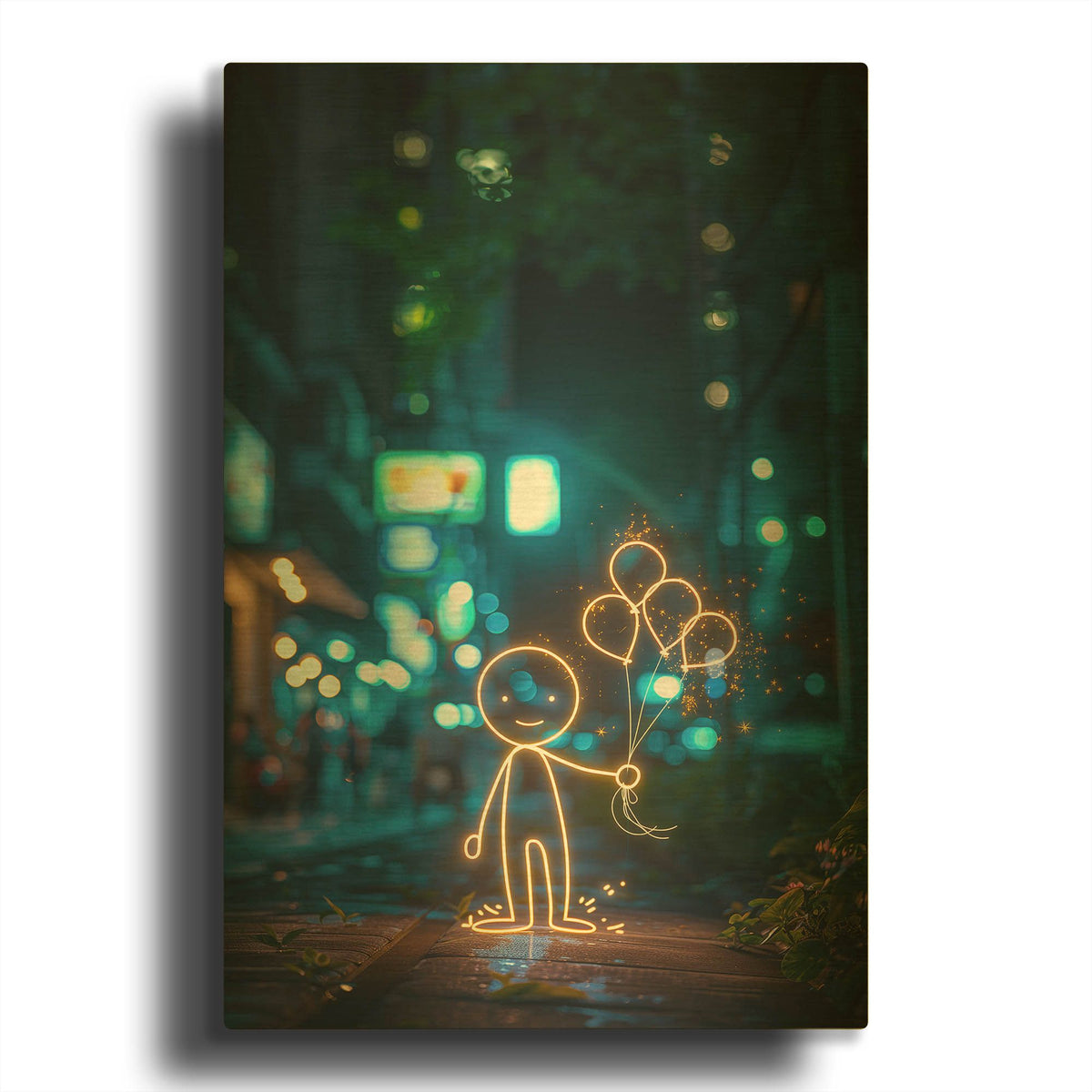 'Balloons in the City' By r3darch0n Gold Metal Wall Art