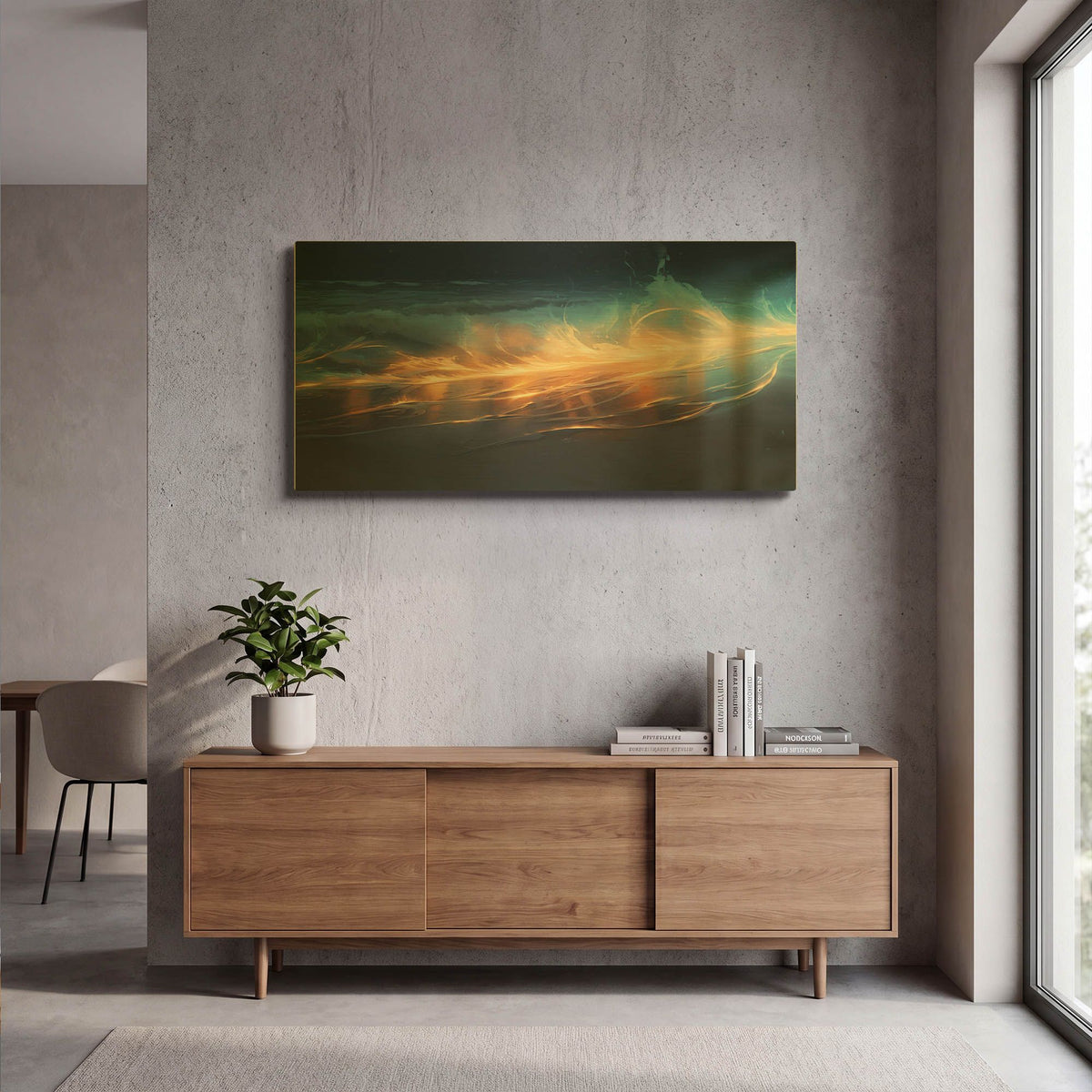 'Bioluminescent Waves' By r3darch0n Gold Metal Wall Art
