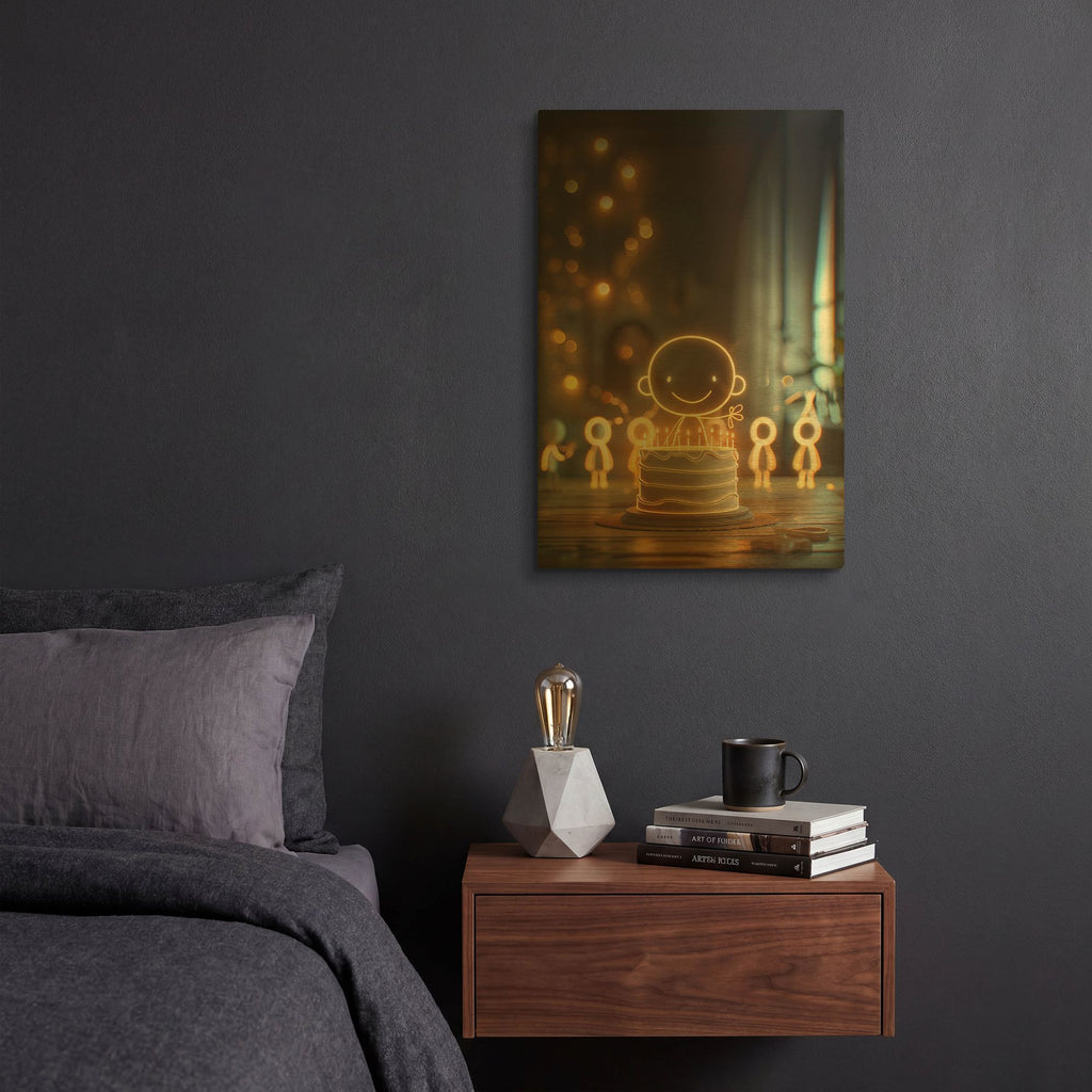 'Birthday' By r3darch0n Gold Metal Wall Art
